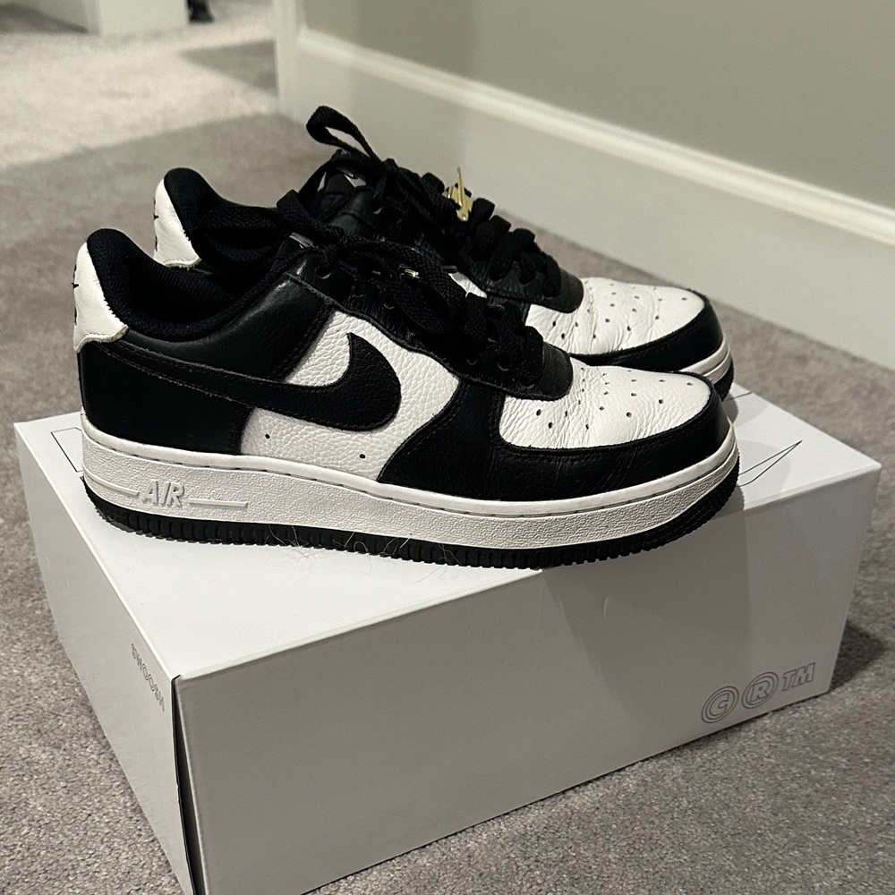 Nike Black and White Air Force 1 Sneakers